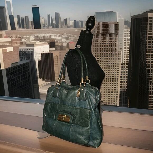 Coach Kristen Teal Leather Hobo Bag 14223 - Picture 1 of 15